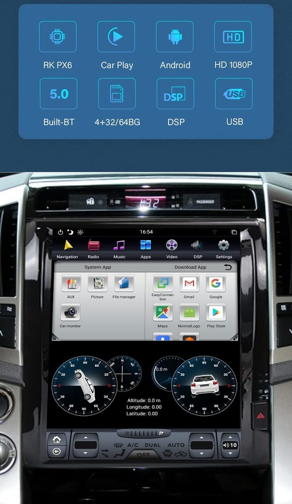 RADIO LC200 15" 08-15 ANDROID FULL