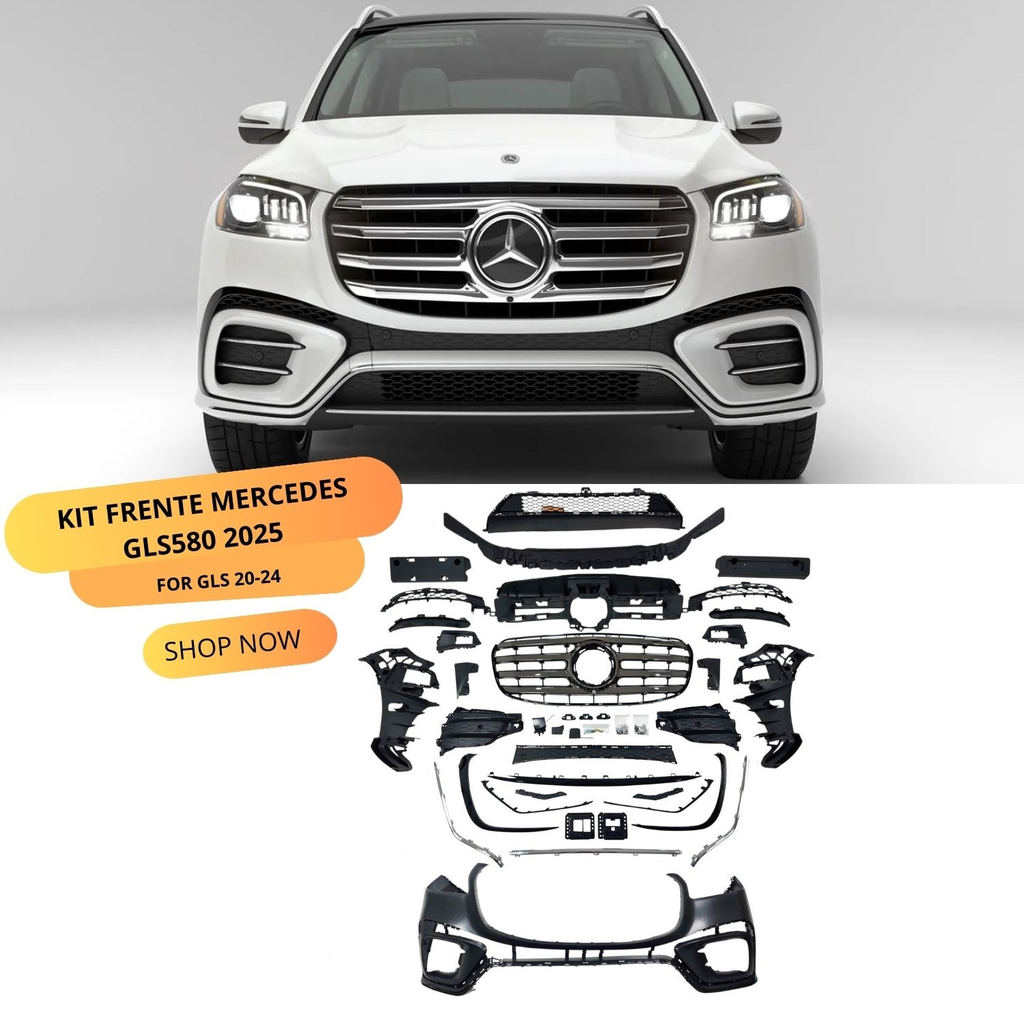 KIT FRENTE MERCEDES GLS580 2024 PARA GLS 20-24 CROMADO